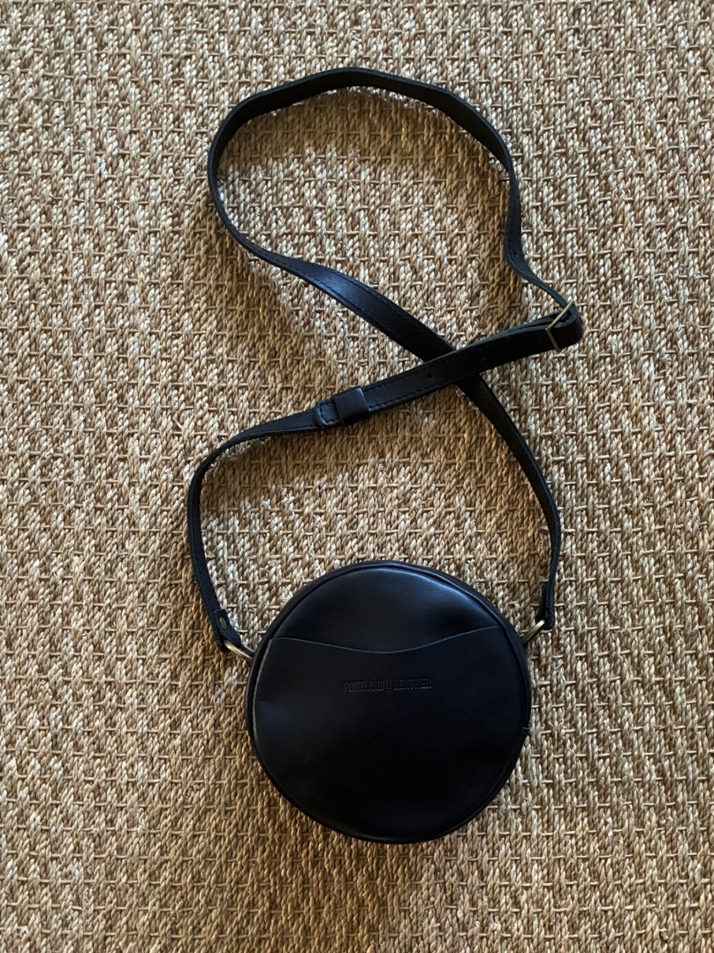 Portland Leather Black Round Crossbody Bag - Small - Picture 2 of 7